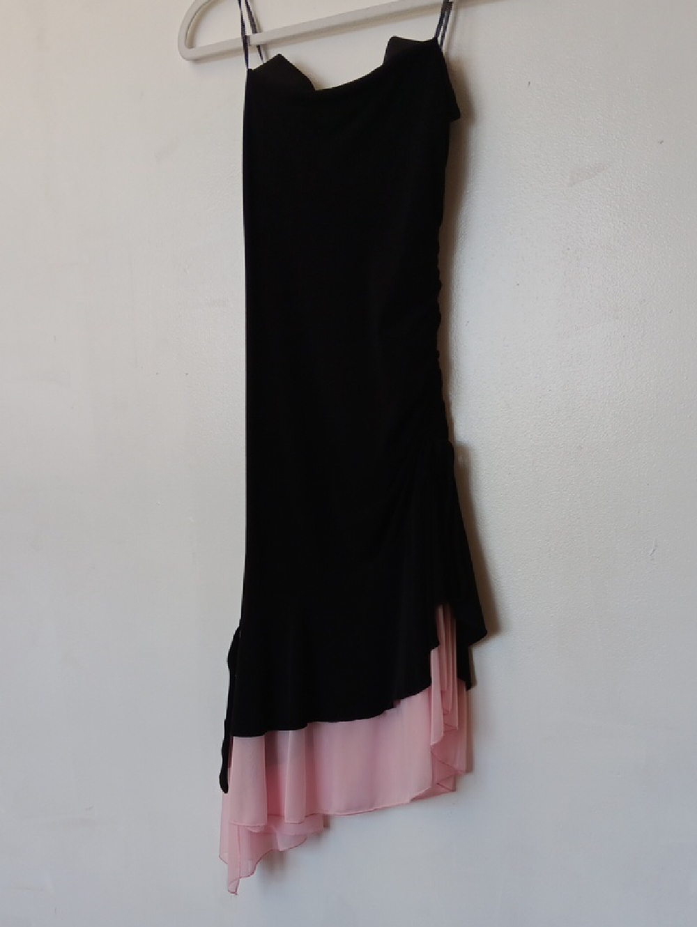 Vintage Jodi Kristopher Black with Light Pink Layered Asymmetrical Dress